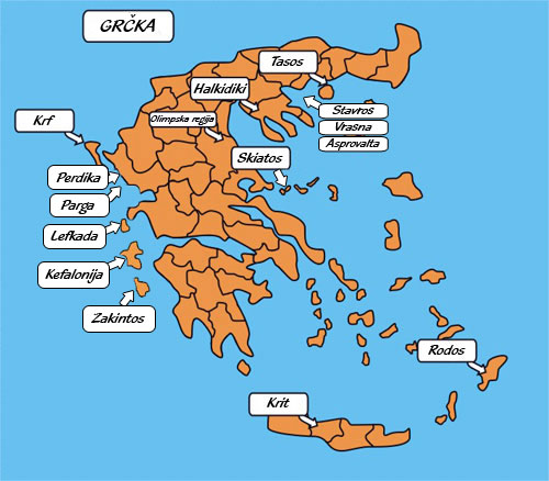 mapa grcke sa ostrvima Letovanje GRCKA 2018,Leto GRCKA 2018,Leto u Grckoj 2018,Leto  mapa grcke sa ostrvima