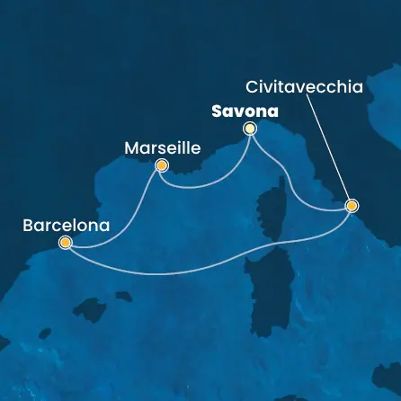 Costa Smeralda Krstarenje Mapa